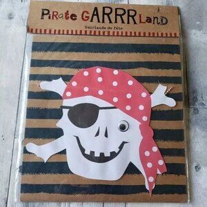 NWT - Meri Meri Ahoy There Pirate Garland 8-ft - 10 themed pennants